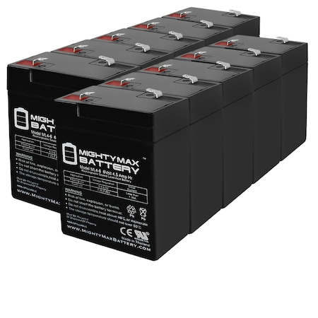 6V 4.5AH SLA Battery Replacement For Newark 44F7562 - 10 Pack